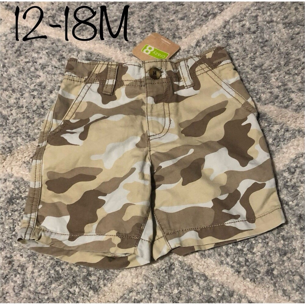 Crazy 8 Boys Camo Cargo Shorts 12-18 Months